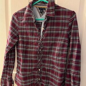 Tommy Hilfiger Plaid Shirt button down with ruffles